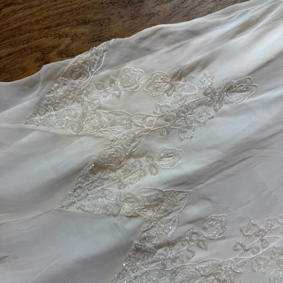 Vintage 100% Silk Beaded Dress Vintage Wedding Dress Vintage Silk Beaded Wedding - Picture 5 of 17